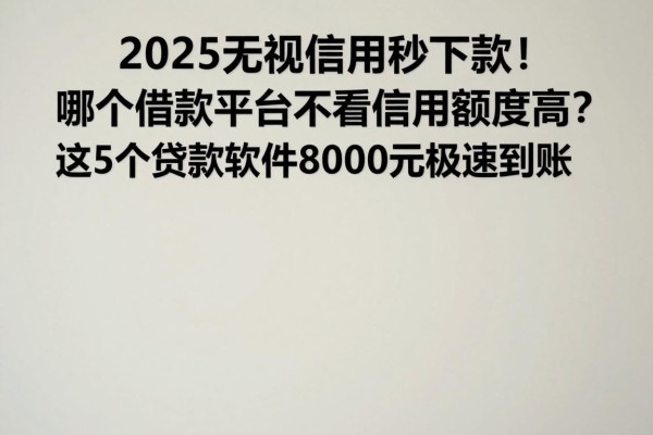2025无视信用秒下款!哪个借款平台不看信用额度高?这5个贷款软件8000元极速到账