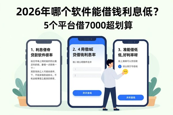 2026年哪个软件能借钱利息低？这5个平台借7000超划算