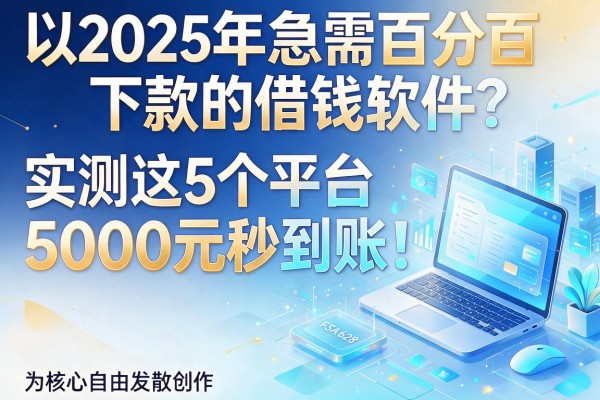 2025年急需百分百下款的借钱软件？实测这5个平台，5000元秒到账！