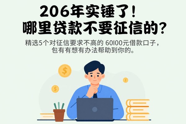 2026年实锤了！哪里贷款不要征信的？精选5个对征信要求不高的6000元借款口子
