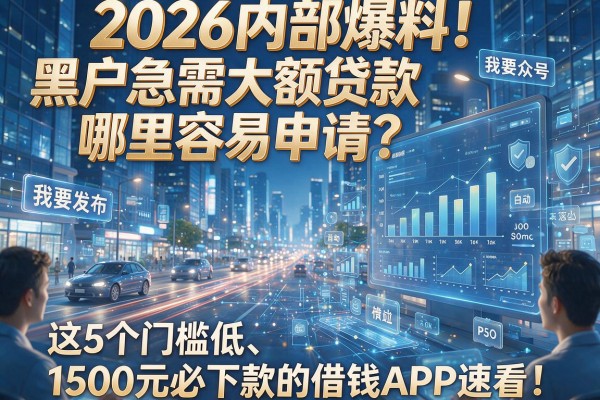 2026内部爆料!黑户急需大额贷款哪里容易申请?这5个门槛低、1500元必下款的借钱APP速看!