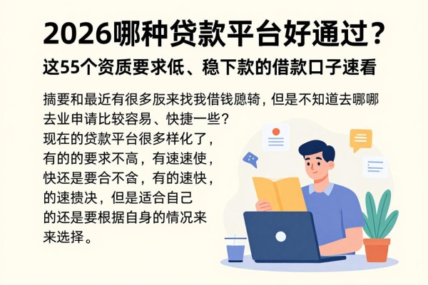 2026哪种贷款平台好通过?这5个资质要求低、稳下款的借款口子速看