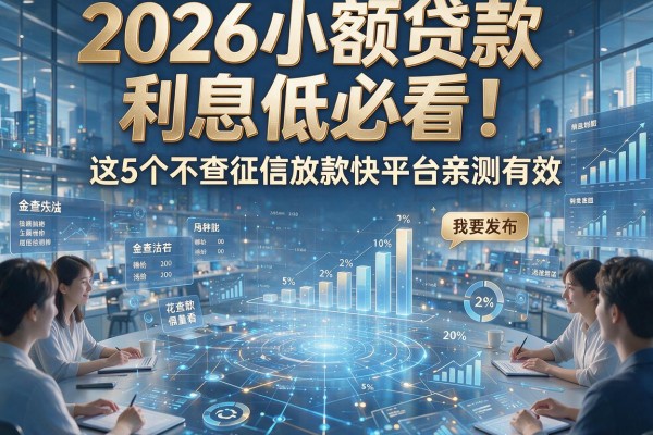 2026小额贷款利息低必看!这5个不查征信放款快平台亲测有效