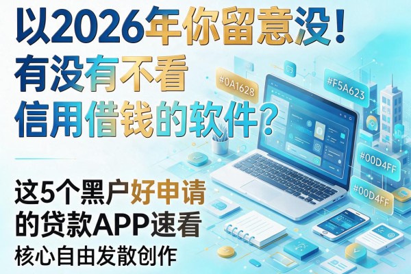 2026年你留意没！有没有不看信用借钱的软件？这5个黑户好申请的贷款APP速看