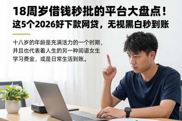 18周岁借钱秒批的平台大盘点!这5个2026好下款网贷,无视黑白秒到账