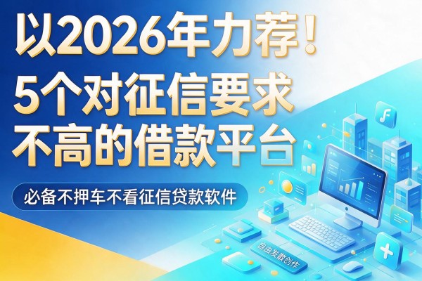 2026年力荐！5个对征信要求不高的借款平台，必备不押车不看征信贷款软件