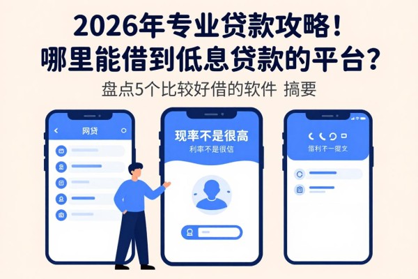2026年专业贷款攻略！哪里能借到低息贷款的平台？盘点5个比较好借的网贷软件