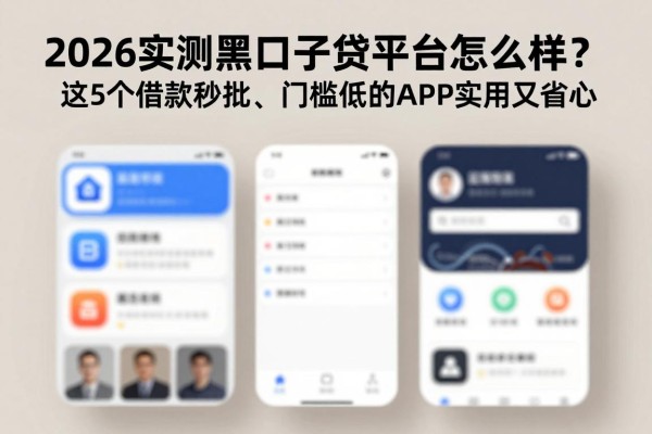 2026实测黑口子贷款平台怎么样？这5个借款秒批、门槛低的APP实用又省心