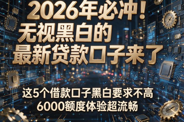2026年必冲!无视黑白的最新贷款口子来了,这5个借款口子黑白要求不高,6000额度体验超流畅