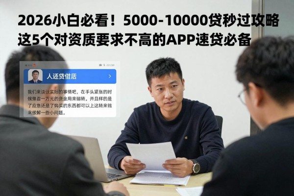 2026小白必看!5000-10000借款秒过攻略,这5个对资质要求不高的APP速贷必备