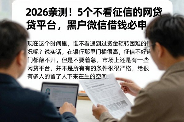 2026亲测!5个不看征信的网贷平台,黑户微信借钱必申