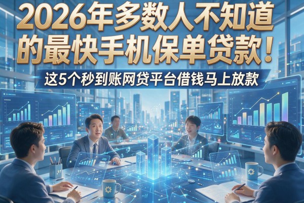 2026年多数人不知道的最快手机保单贷款!这5个秒到账网贷平台借钱马上放款