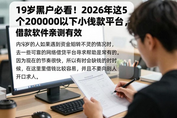 19岁黑户必看!2026年这5个2000以下小额贷款平台,借款软件亲测有效