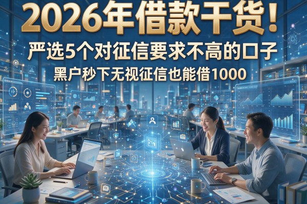 2026年借款干货!严选5个对征信要求不高的口子,黑户秒下无视征信也能借1000