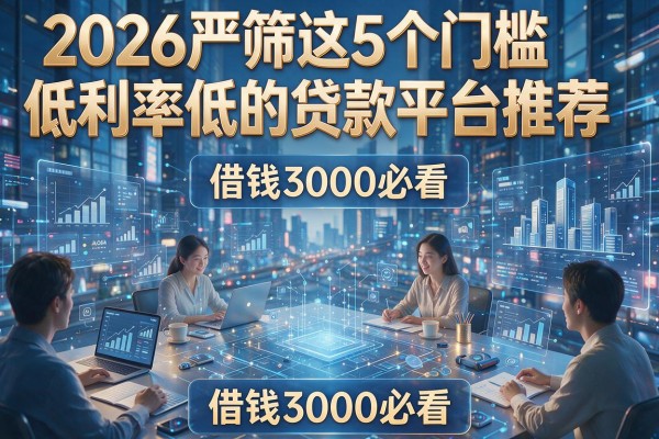 2026严筛这5个门槛低利率低的贷款平台推荐,借钱3000必看!