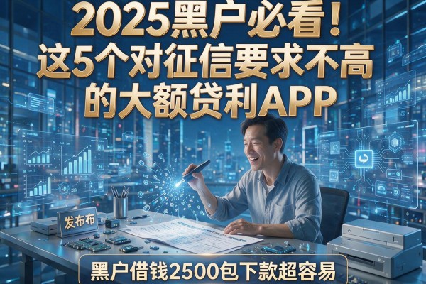 2025黑户必看！这5个对征信要求不高的大额贷款APP，黑户借钱2500包下款超容易