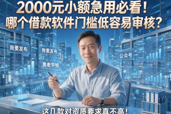 2000元小额急用必看！哪个借款软件门槛低容易审核？这几款对资质要求真不高