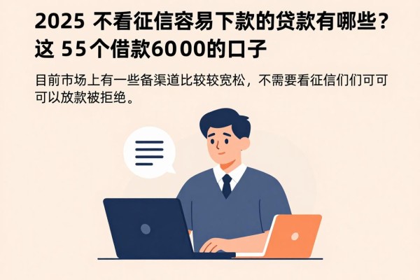 2025不看征信容易下款的贷款有哪些？这5个借款6000的口子速看
