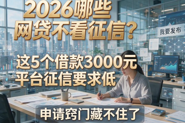2026哪些网贷不看征信？这5个借款3000元平台征信要求低，申请窍门藏不住了！