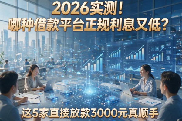 2026实测！哪种借款平台正规利息又低？这5家直接放款3000元真顺手