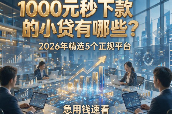 1000元秒下款的小贷有哪些?2026年精选5个正规平台,急用钱速看