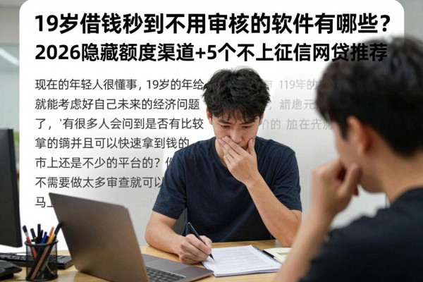 19岁借钱秒到不用审核的软件有哪些?2026隐藏额度渠道+5个不上征信网贷推荐
