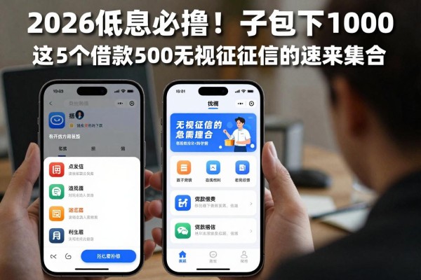 2026低息必撸!有秒批秒下款的口子包下1000,这5个借款500无视征信的app速来集合