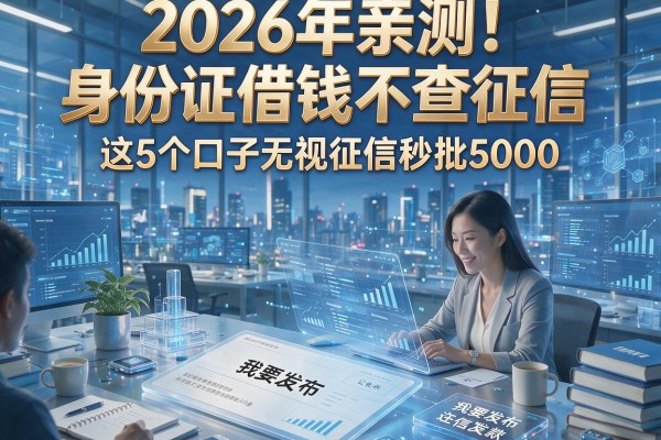 2026年亲测!身份证借钱不查征信,这5个口子无视征信秒批5000
