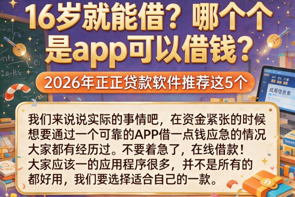 16岁就能借?哪个是app可以借钱?2026年正规贷款软件推荐这5个