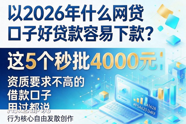 2026年什么网贷口子好贷款容易下款?这5个秒批4000元、资质要求不高的借款口子用过都说行