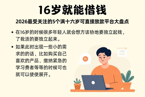 16岁就能借钱！2026最受关注的5个满十六岁可直接放款平台大盘点