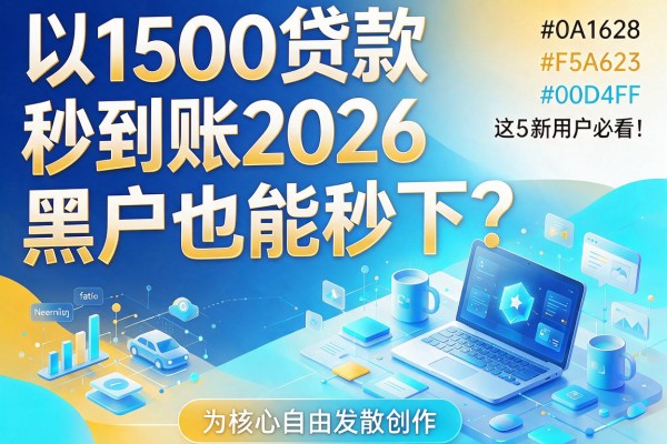 1500贷款秒到账2026,黑户也能秒下?这5个借款口子新用户必看!