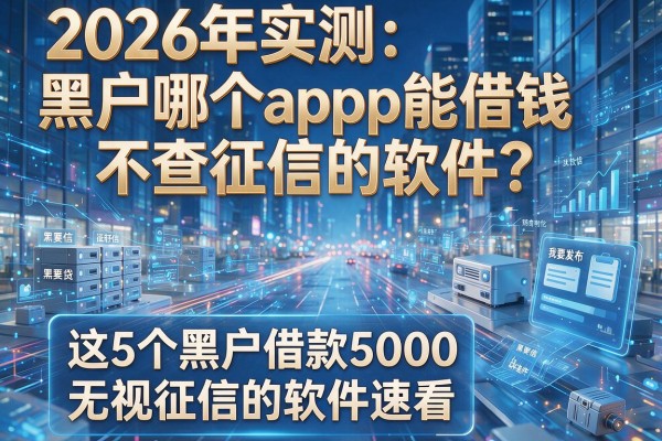 2026年实测:黑户哪个app能借钱不查征信的软件?这5个黑户借款5000无视征信的软件速看