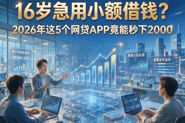 16岁急用小额借钱?2026年这5个网贷APP竟能秒下2000!