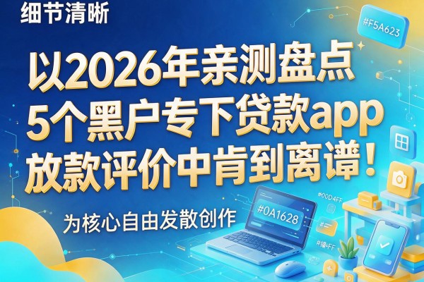 2026年亲测盘点:5个黑户专下贷款app,放款评价中肯到离谱!