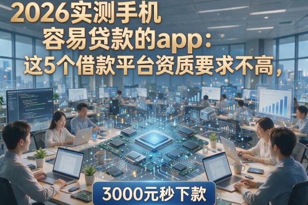 2026实测手机容易贷款的app:这5个借款平台资质要求不高,3000元秒下款