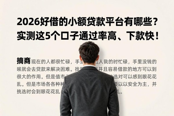 2026好借的小额贷款平台有哪些？实测这5个口子通过率高、下款快！