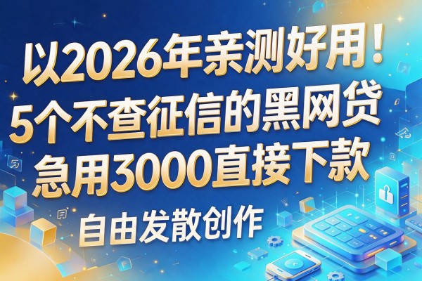 2026年亲测好用！盘点5个不查征信的黑网贷，急用3000直接下款