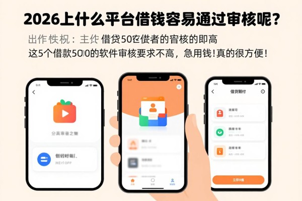 2026实测分享：手机上什么平台借钱容易通过审核呢？这5个借款5000的软件审核要求不高，急用钱真的很方便！