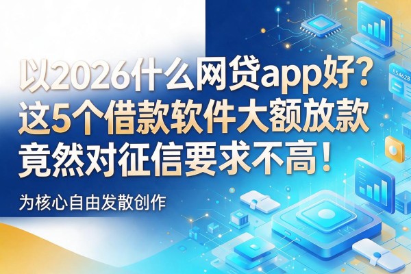 2026什么网贷app好？这5个借款软件大额放款竟然对征信要求不高！
