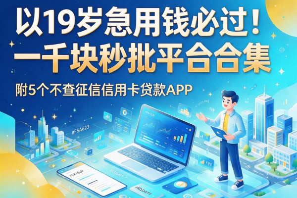 19岁急用钱必过!一千块秒批平台合集,附5个不查征信信用卡贷款APP