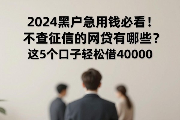 2024黑户急用钱必看!不查征信的网贷有哪些?这5个口子轻松借40000