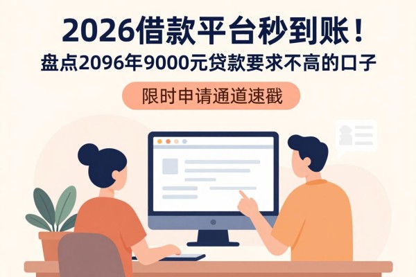 2026借款平台秒到账!盘点2026年9000元贷款要求不高的口子,限时申请通道速戳