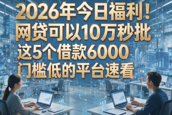 2026年今日福利!网贷可以10万秒批,这5个借款6000门槛低的平台速看