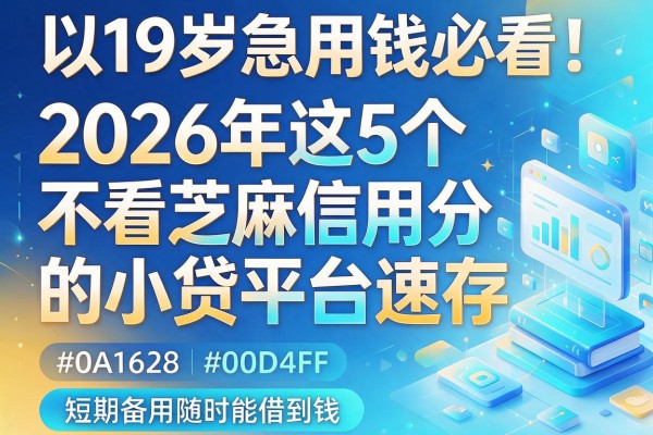 19岁急用钱必看！2026年这5个不看芝麻信用分的小贷平台速存，短期备用随时能借到钱