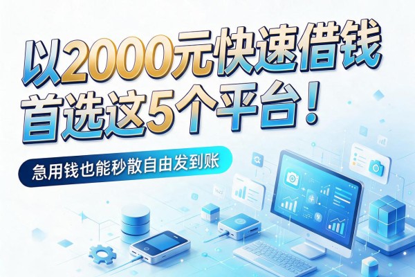2000元快速借钱首选这5个平台!急用钱也能秒到账