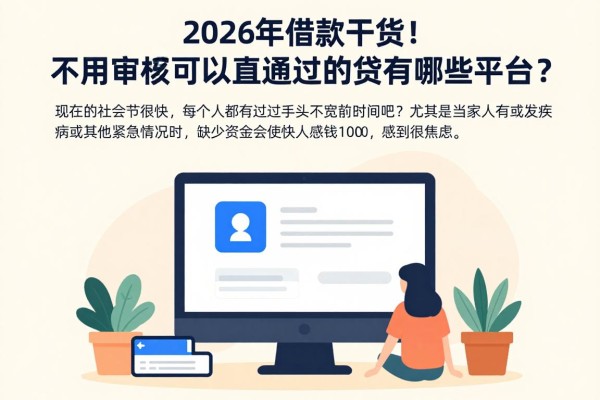 2026年借款干货！不用审核可以直接通过的贷款有哪些平台？速看这5个无视审核借钱1000的软件