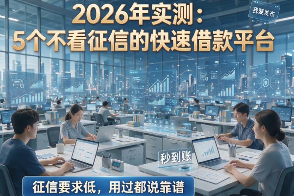 2026年实测:5个不看征信的快速借款平台,征信要求低、秒到账,用过都说靠谱!