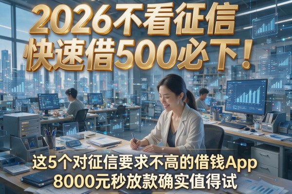 2026不看征信快速借500必下!这5个对征信要求不高的借钱App,8000元秒放款确实值得试