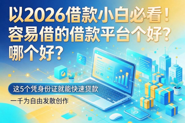 2026借款小白必看!容易借的借款平台哪个好?这5个凭身份证就能快速贷款一千
